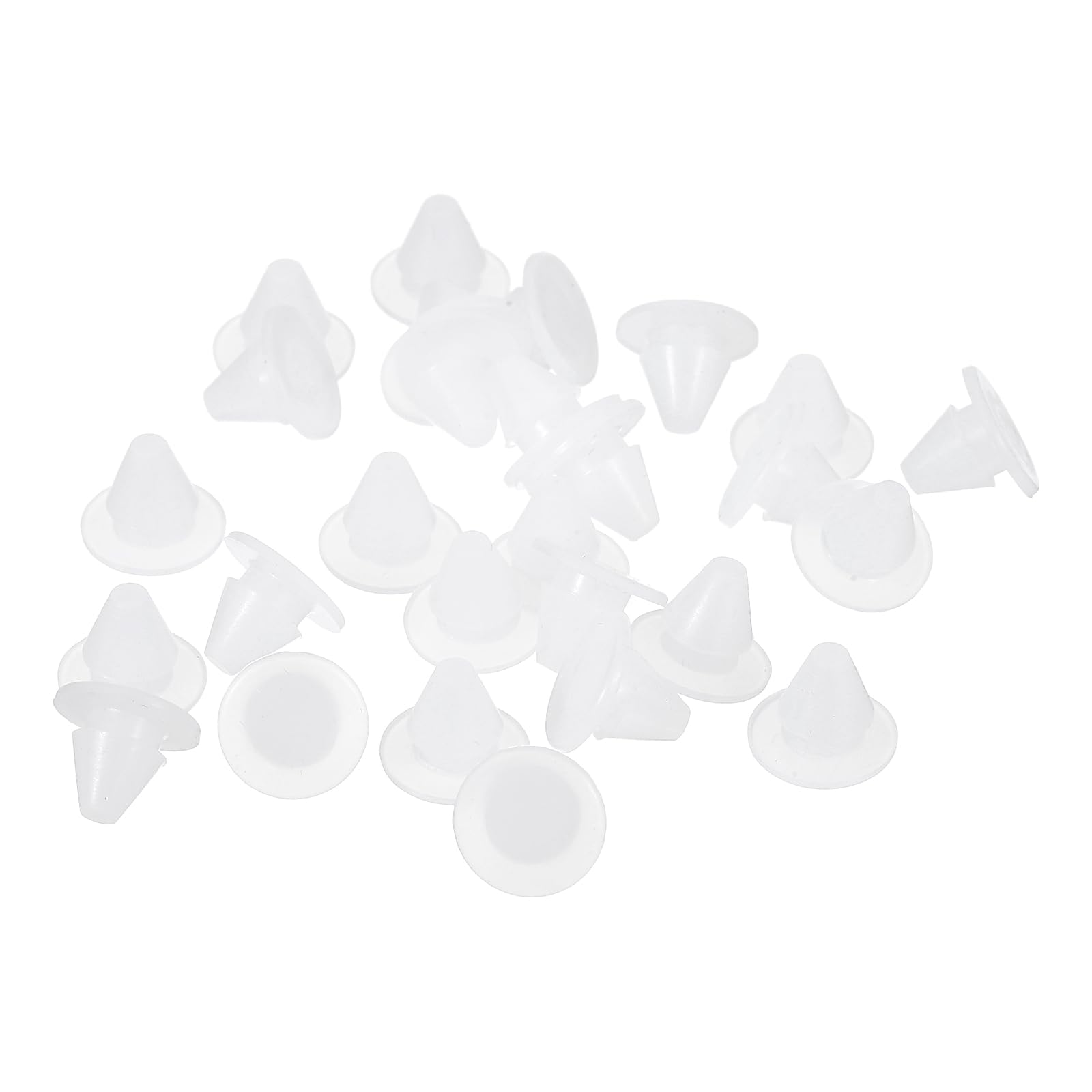sourcing map 28Pcs Silicone Plugs, Rubber Round Snap in Locking Hole Plug for 5-5.5mm Hole, Hole Stoppers Waterproof Hole Plug for Metal Tube, Furniture End Caps Inserts, Translucent