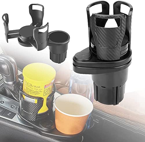 Image of Car Cup Holder Expander,Cup Extender,Rotating Car Cup,2 in 1 Dual Car Cup Holder,360 Rotating Adjustable Car Drink Holder, Tray, Bottle,Coffee,Cup Storage Rack for Car Vehicles,Car Accessories