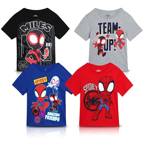 Marvel Spider-Man Boys Graphic Tees 4 Pack Graphic T Shirts for Boys