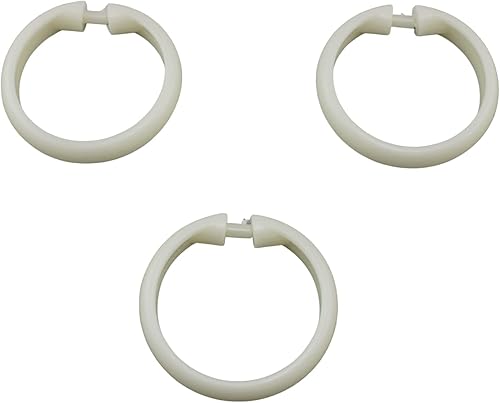 Miniatura 5 de 12 anillos de cortina de ducha de plástico con bloqueo básico y fácil de deslizar se adaptan a todos los cortineros de ducha de tamaño estándar