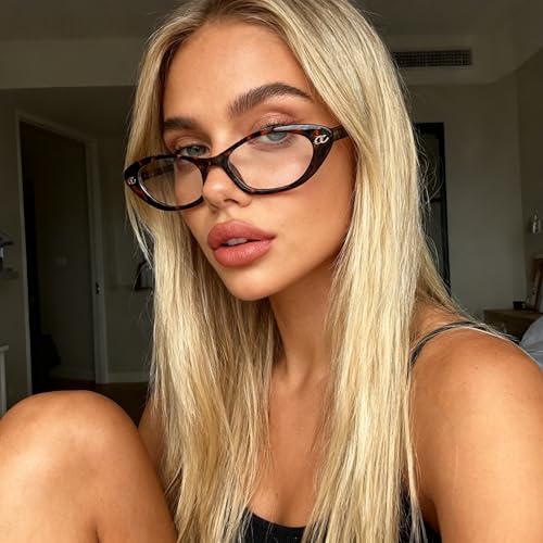 Image of boten Cat Eye Blue Light Blocking Glasses for Women Men Small Oval Eyeglasses Anti Glare Nerd Eyewear