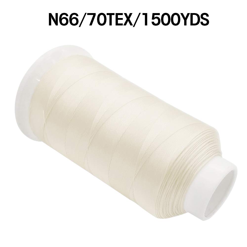 Hilo de coser de nailon N66 de 1500 yardas, tamaño #69 T70 210D/3 para cuero, vaquero, a mano, para manualidades, bolsa de zapatos, reparación, extrafuerte, resistente, resistente a los