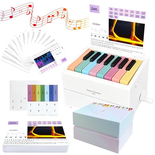 Piano Calendar 2026 Desk Calendar Magical Music Themed Singer Korean Kpop Playable Piano Desk Monthly Calendar Demon Mini Piano With 12 Music Scores in 13 Cards for Hunters Fans Gifts Home Decor