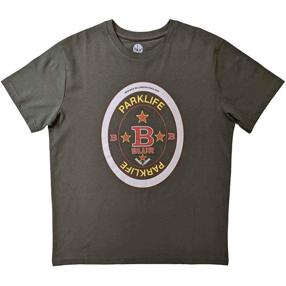 Blur Parklife Beermat Official Tee T-Shirt Mens Unisex (XX-Large) Green