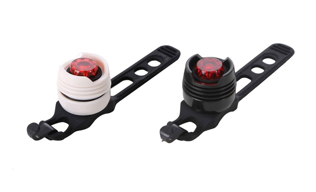 BikeBicycle Super Bright LED Safety Warning Head and Tail LightsSet of 2 White & Black