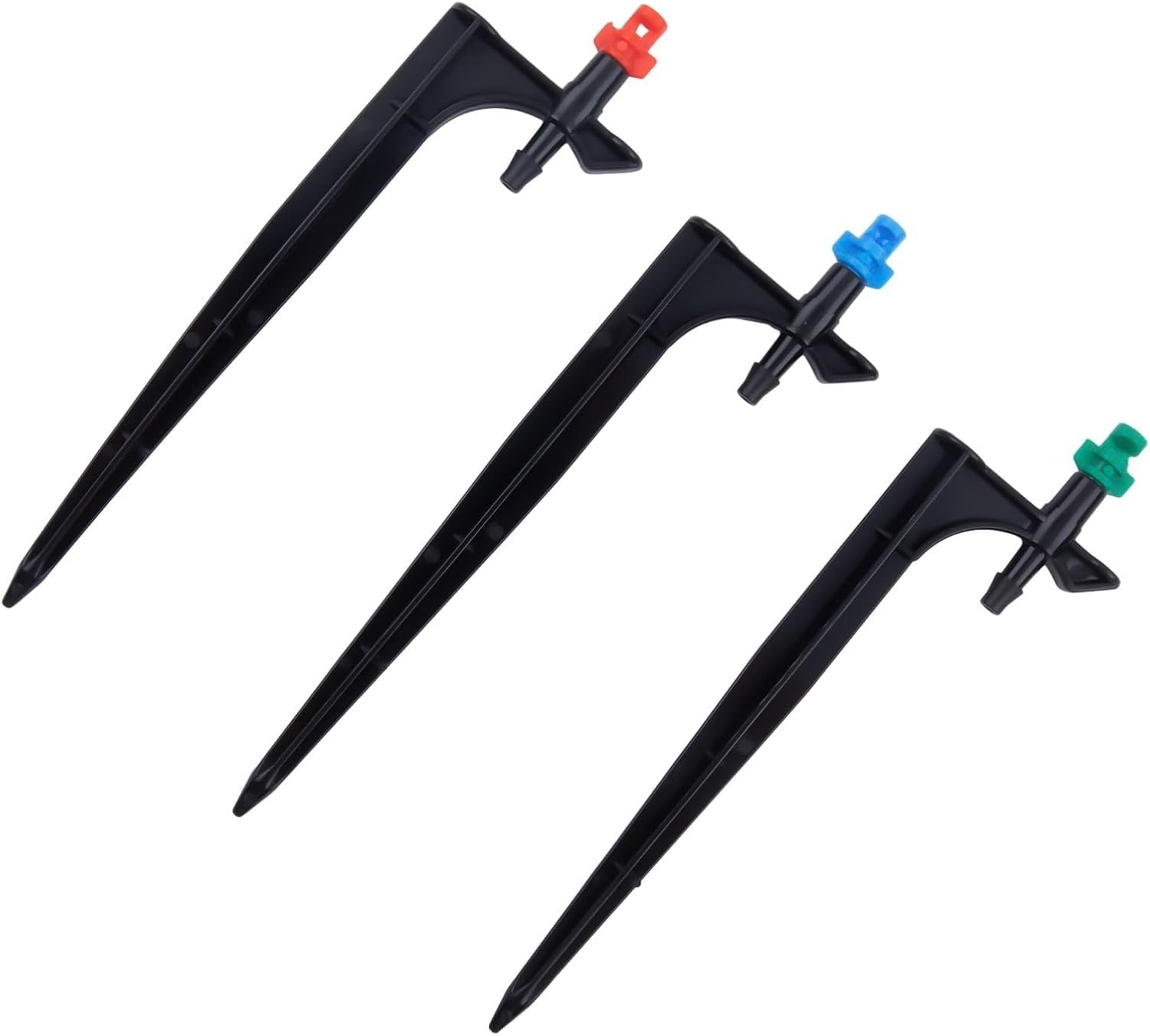Adjustable Spray Nozzle for Drip Irrigation, 90 180 360 Degree Head Garden Watering Equipment with 10cm Spike for Vegetable Patch Sprayer, 3 Pack