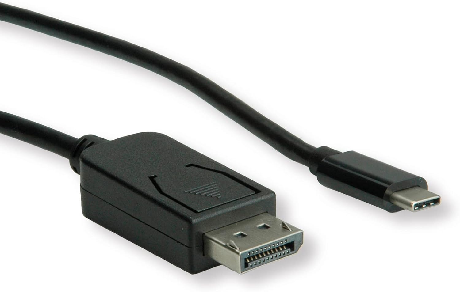 Roline USB C DisplayPort Cable V1.2 I DP Male Adaptor Cable USB 3.1 Type C and I 4 K Resolution 60Hz Black Black 1 m