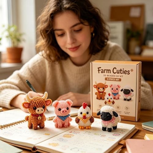Kit 3D animales con cuentas para principiantes: crea figuras paso a paso 3
