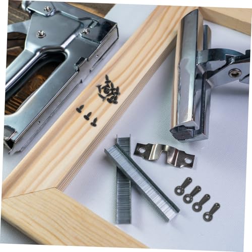 Image of 160pcs Picture Frame Backing Tabs Backing Clips Buckle Back Photo Frame Hardware Clips Flat Metal Turn Button with Screws for Pictures Hanging Artwork