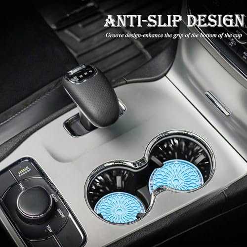 Portavasos para auto de silicón y rhinestone 2 pcs miniatura 3