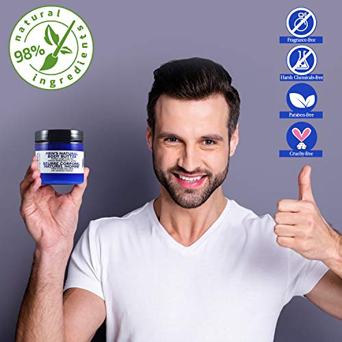 Carapex Natural Body Butter For Men, For Extreme Dryness, Extra Dry Skin, Deep Moisturizer, Unscented With Jojoba, Beeswax (Single) #TOP2