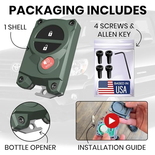 Image of for Toyota Key Fob Cover with Built-in Bottle Opener - Rugged Protective Shell for Tundra (2007-2017) & Tacoma (2005-2015) - Enhanced Grip & Durability - Key Fob Replacement Shell - Custom Colors