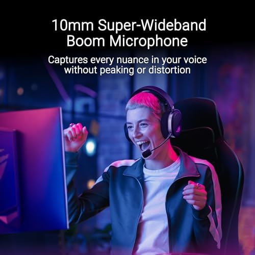 ASUS ROG Pelta Wireless Gaming Headset with Detachable Mic – Tri-Mode (BT, 2.4GHz, USB-C) 50mm Titanium-Plated Drivers, 70Hr Battery, Ergonomic, Lightweight, for PC, PS5, PS4, Switch, Mobile - Black — view 6