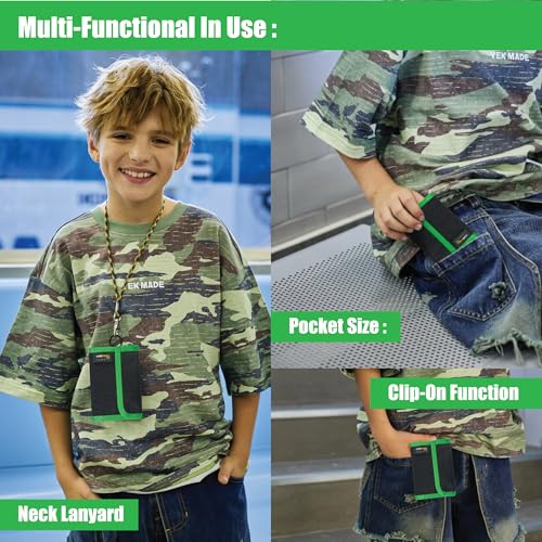 Rough Enough Kids Wallet for Boys Teens with Neck Lanyard Keychain Key Ring Cordura Black Green2