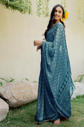 Image of MIRCHI FASHION Women Saree Leheriya Print Chiffon | Lightweight Traditional Sari for Farewell and Wedding Ceremonies with Unstitched Blouse Piece