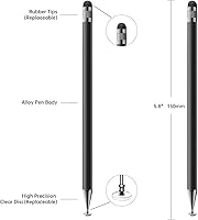Vista 11 de Stylus (5 unidades), lápiz capacitivo 2 en 1 para pantalla táctil, alta precisión y sensibilidad, adecuado para tabletas iPhone/iPad/Android