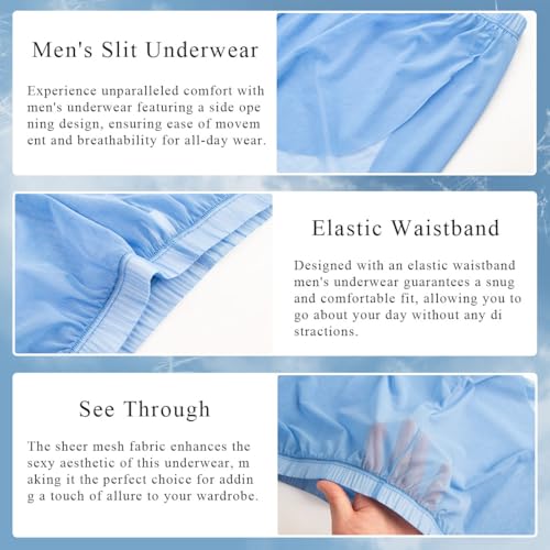 Men's Sexy Underwear Sheer See Through Underwear Ultra Thin Ice Silk Boxer Briefs3