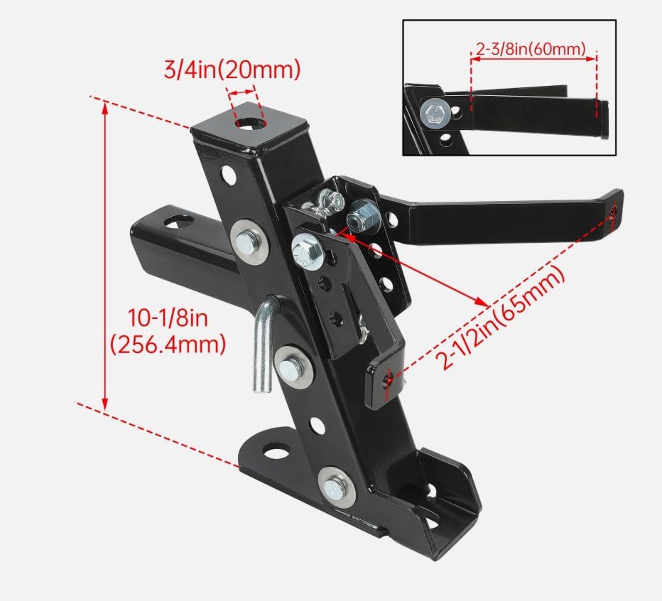 Adjustable Lawn Mower Trailer Towing Hitch Garden Tractor Hitch, Replacement for John Deere OEM