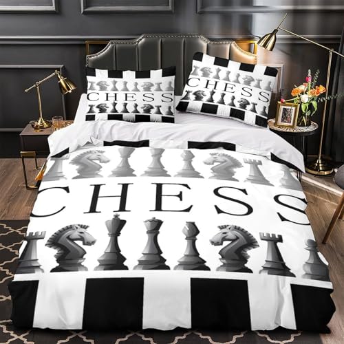 Housse de couette jeu d'échecs 3D pour chambre d'ado - 2