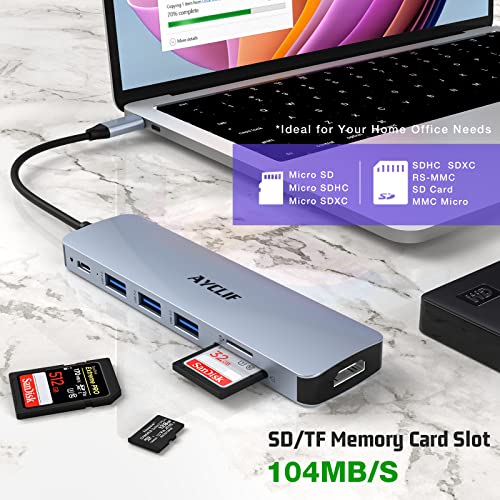 Hub USB C pour MacBook Multiport HDMI Lecteur Carte SD TF - 6