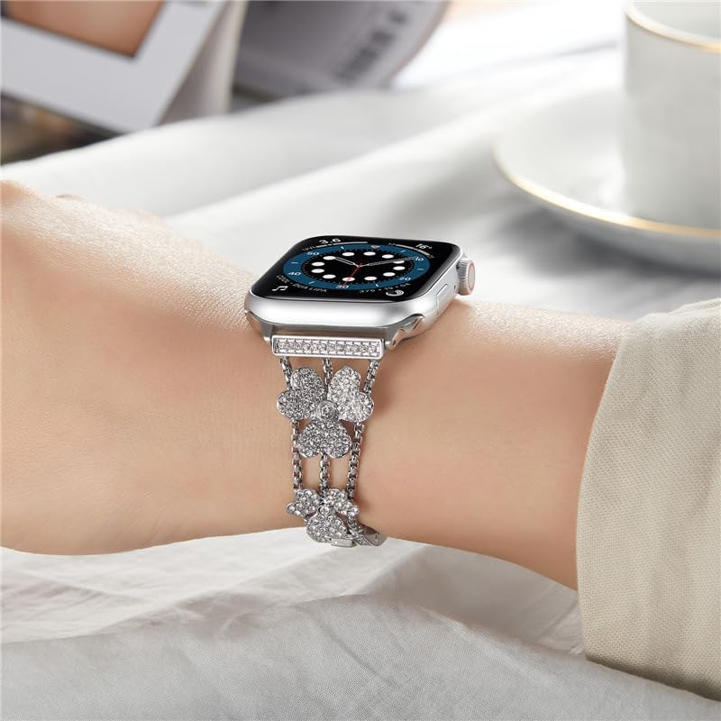Wristband for Apple Watch 38mm 40mm 41mm 42mm 44mm 45mm Stainless Steel Accessory Wristband for IWatch 9/8/7/6/5/4/3/2/1/SE Series Women (Golden,38-40-41 MM)