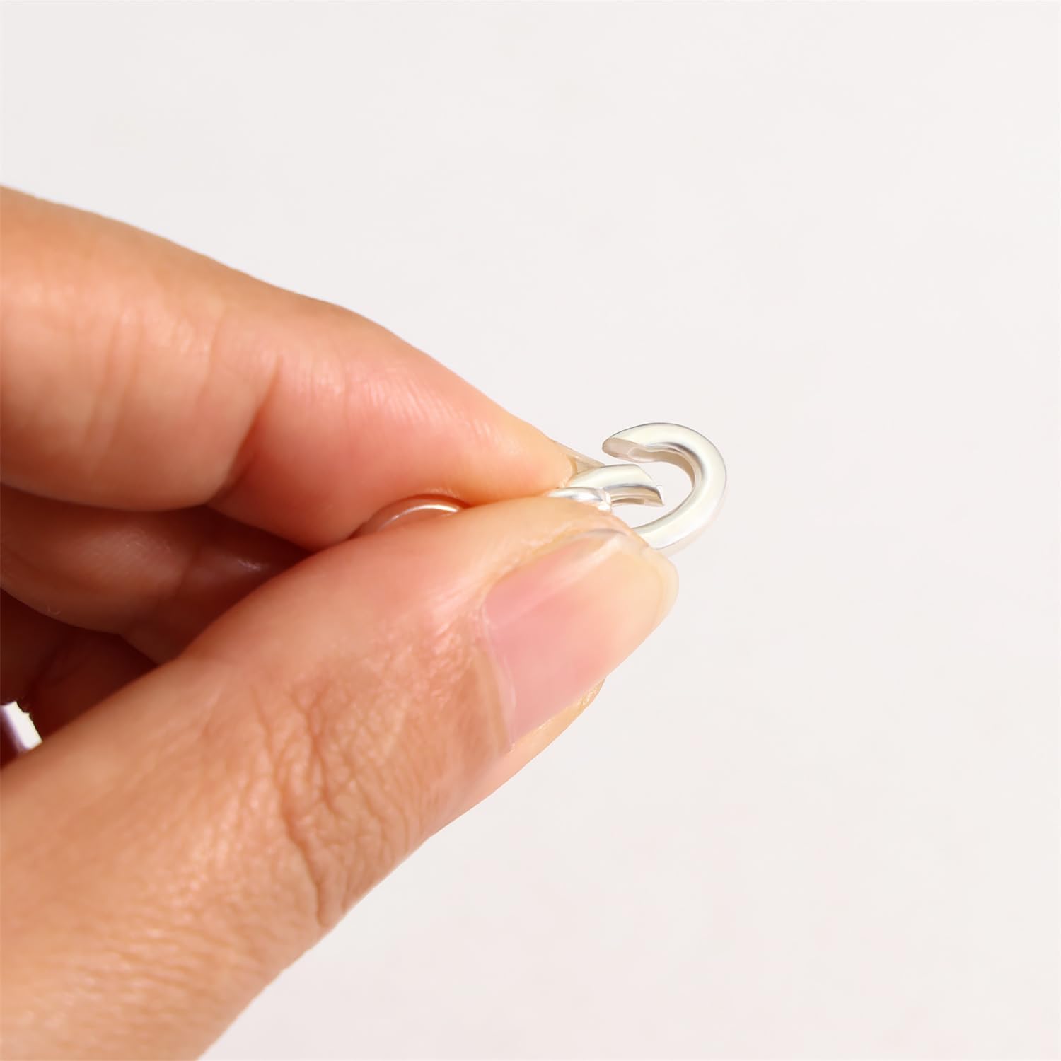 1Pc 925 Sterling Silver Heart Swivel Clasp with Oval Spring Hooks Extenders for Necklace Bracelet Jewelry Making DIY Crafts (Silver, M)