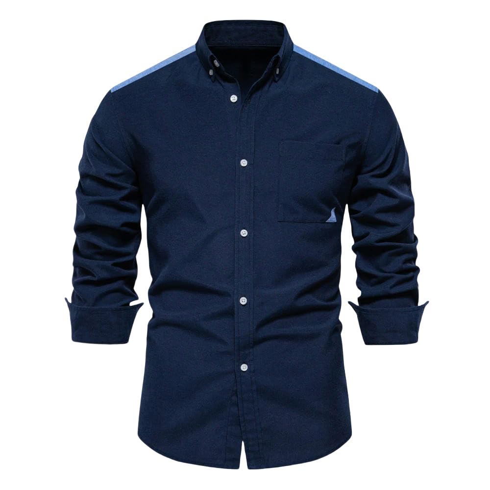 Chemise en coton Oxford à manches longues pour homme - Sociale - Business - Loisirs