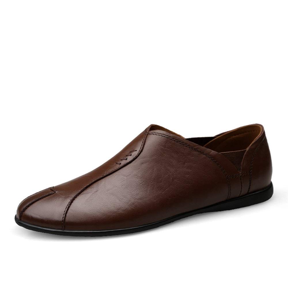 DADIJIER القيادة متعطل للرجال الصيف في الهواء الطلق عارضة أكسفورد الانزلاق على نمط جلد طبيعي الجانب الأشرطة مرنة خياطة