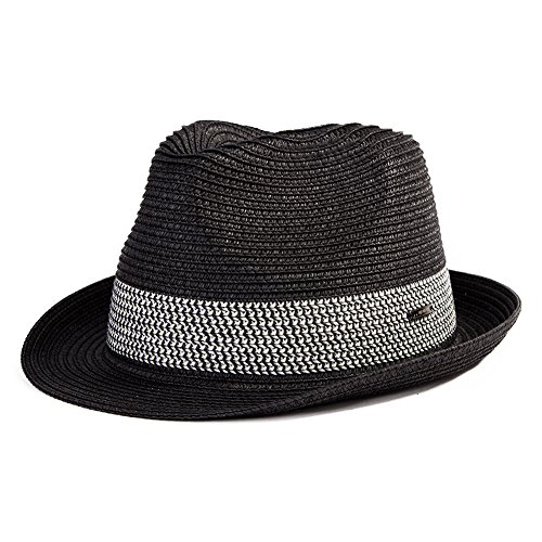 Image of Fancet Packable Straw Fedora Panama Sun Summer Beach Hat Cuban Trilby Men Women 56-67cm