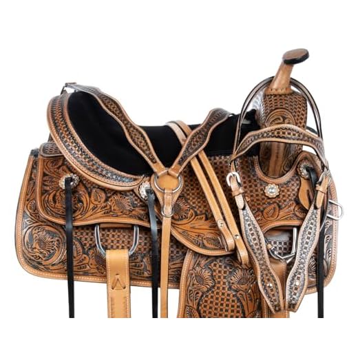 Acerugs Western Comfy Barrel Racing Pleasure Trail Horse Leather Saddle 14 15 16 17 18 (14)