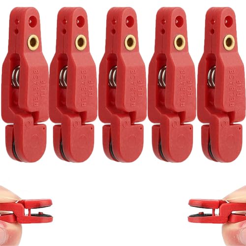 Gaderth 5pcs Heavy Tension Snap Release Clips, Fishing Downrigger Clips with Key Ring, Outrigger Line Clip, Snap Release Clips for OffshoreTrolling Fishing Planer Board