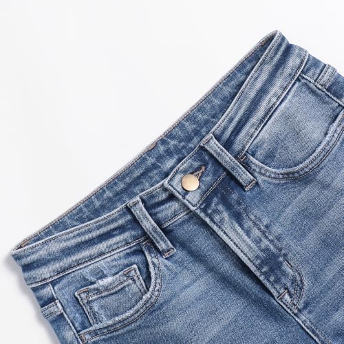 Mid Rise Bootcut Jeans for Women Trendy Stretch Wide Leg Pants Denim3