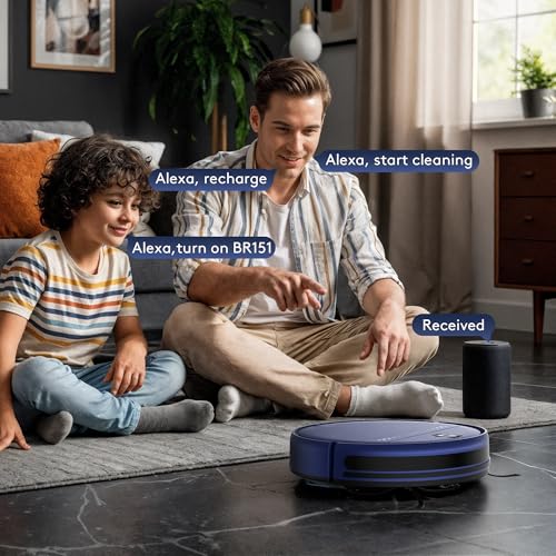 Image of Robot Vacuum and Mop for Pet Hair, 2-in-1 Robot Vacuum Cleaner for Hard Floors&Carpets with 2.87'' Slim Design, Wi-Fi /App /Voice Control, 3D Obstacle Avoidance & Self-Charging