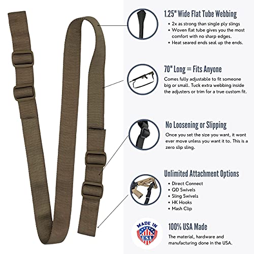 Blucollar Tactical Green & Tan Sling 2 Pack. Two Point Rifle Sling 2X Pack With Two Awesome Military Colors. #TOP1
