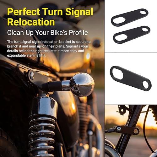 Image of ANKIA 2PCS Motorcycle Indicator Turn Signal Light Lamp Relocater Holder Shock Brackets for Harley Motorbike Bobber Old School Cafe Racer