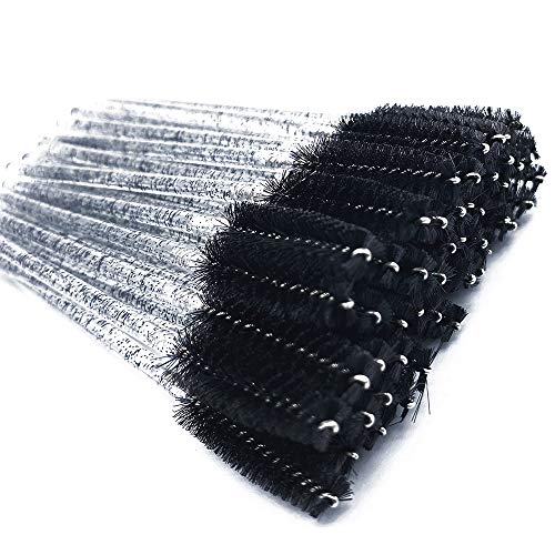 Disposable Eyelash Brushes Mascara crystal Wands Eye Lash Eyebrow Applicator Cosmetic Makeup Brush Tool Kits(100pcs black)
