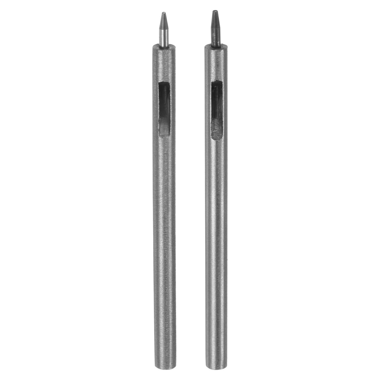 #US 2Pcs Hollow Round Hole Punch 0.5 1mm Alloy Steel Leather Hole Punch Set
