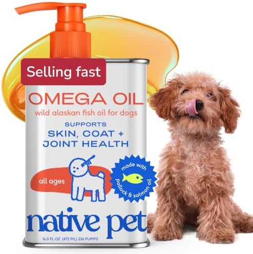 Native Pet Omega 3 Fish Oil for Dogs & Cats – Wild Alaskan Salmon...