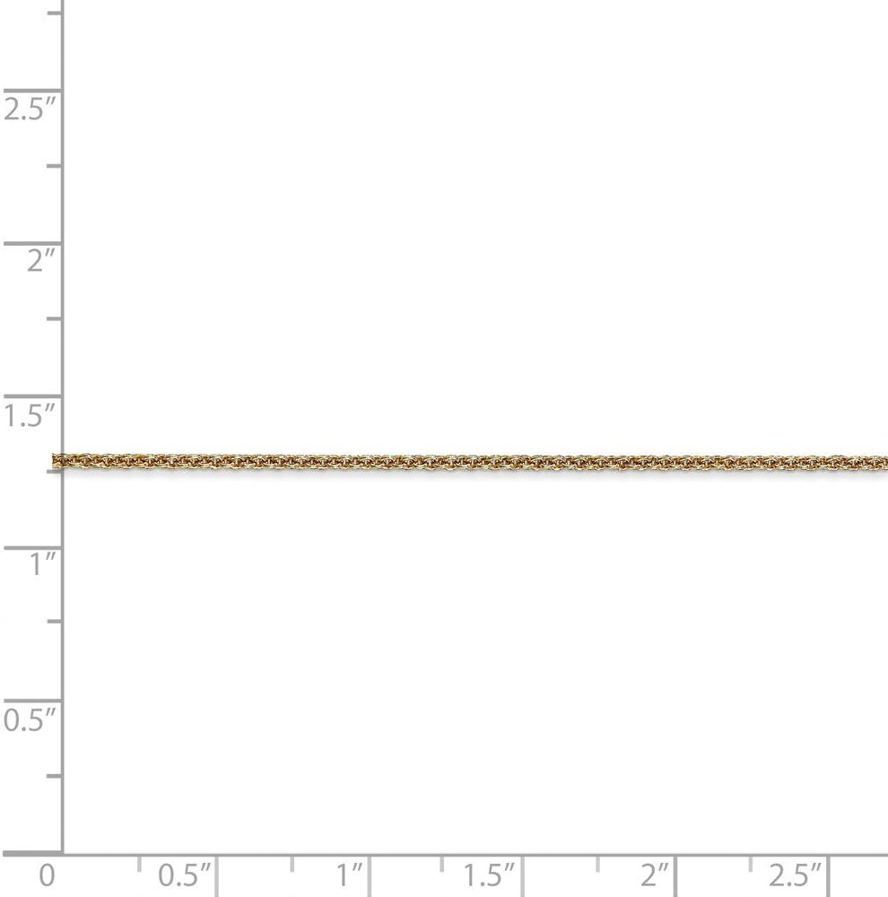 Real 14kt Yellow Gold 1.4mm Cable Chain Anklet; 9 inch; Lobster Clasp
