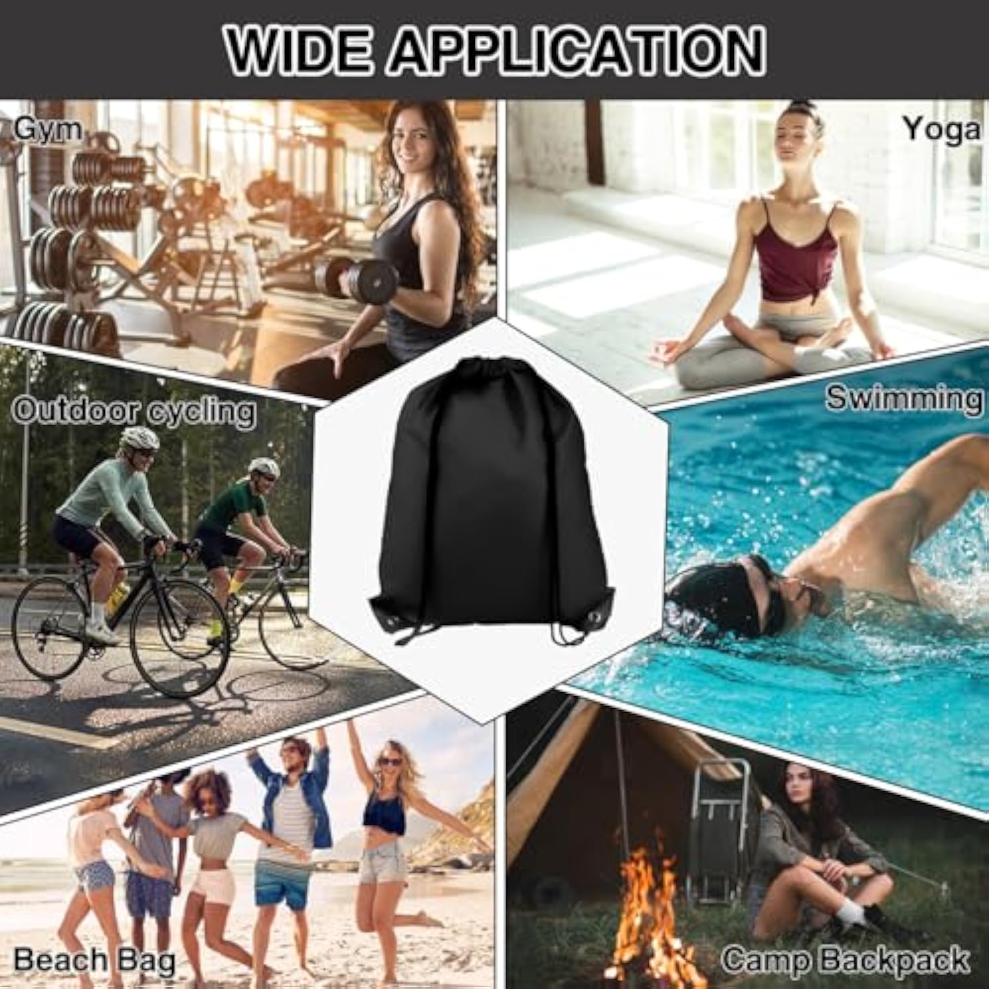 20 Colors Drawstring Backpack, Multicolor Medium Size