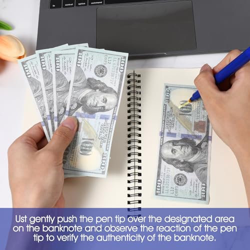 Bewudy 5 Stück Geldscheinprüfer Stift, Falschgeld Marker Stifte Geldprüfstift Falschgeld Prüfer Stift Geldprüfgerät Prüfstift für Euro Pfund und die meisten Banknoten(5 Stück)