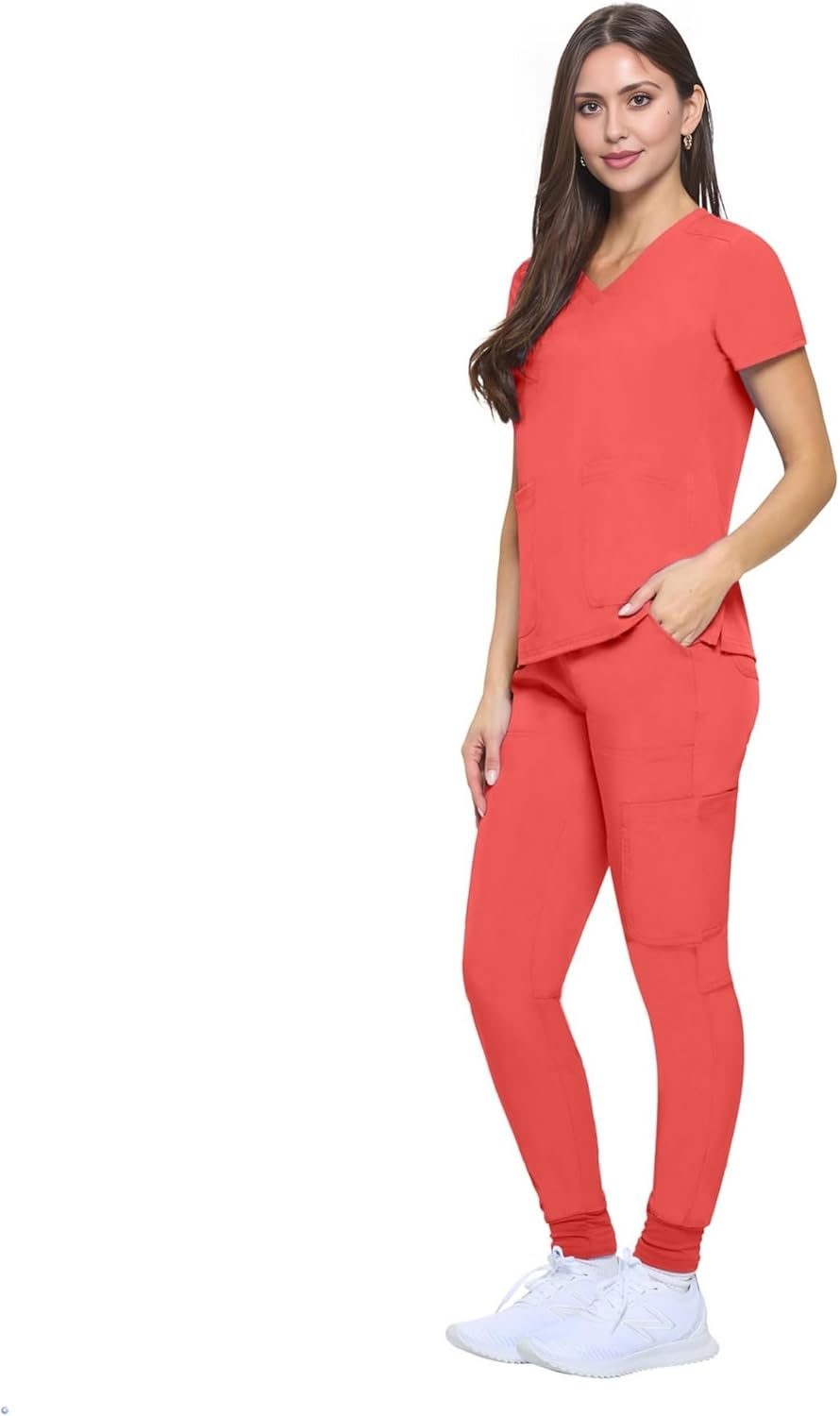 M&M SCRUBS Women's Jogger Scrub Set Cool Stretch Nursing Uniform Top & Jogger Pant - Image 3