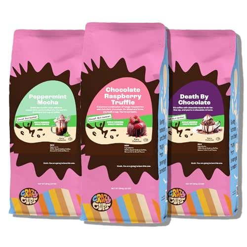 Crazy Cups Decaf Chocolate Lovers Ground Coffee Variety Pack 3