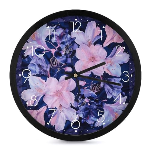 Horloge murale de qualité supérieure cadran imprimé fleurs de pêcher