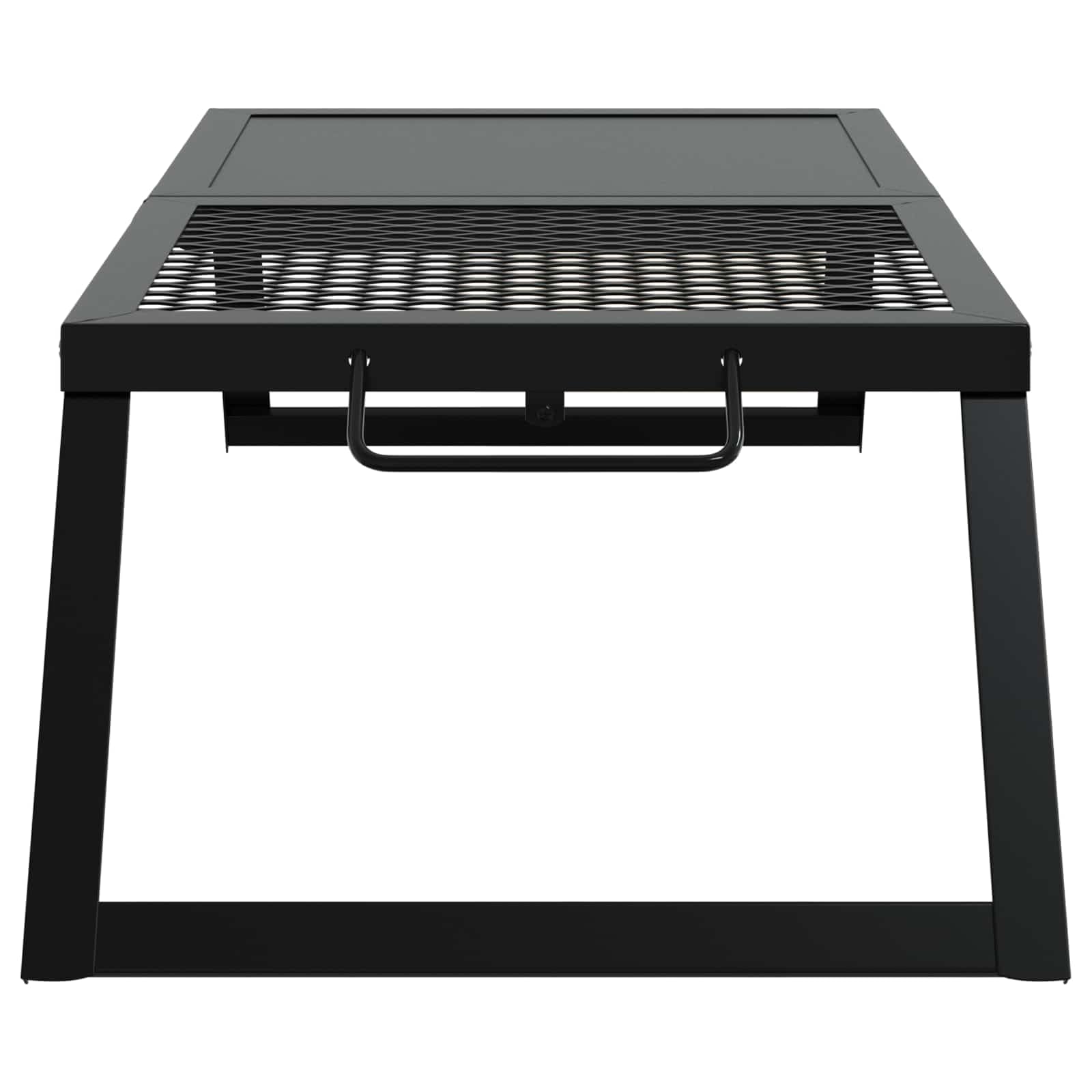 Griglia da campeggio pieghevole, nera, 31,5 x 26,5 x 4 cm | Acciaio legato resistente, manici in ABS, uso esterno giardino, balcone, cortile