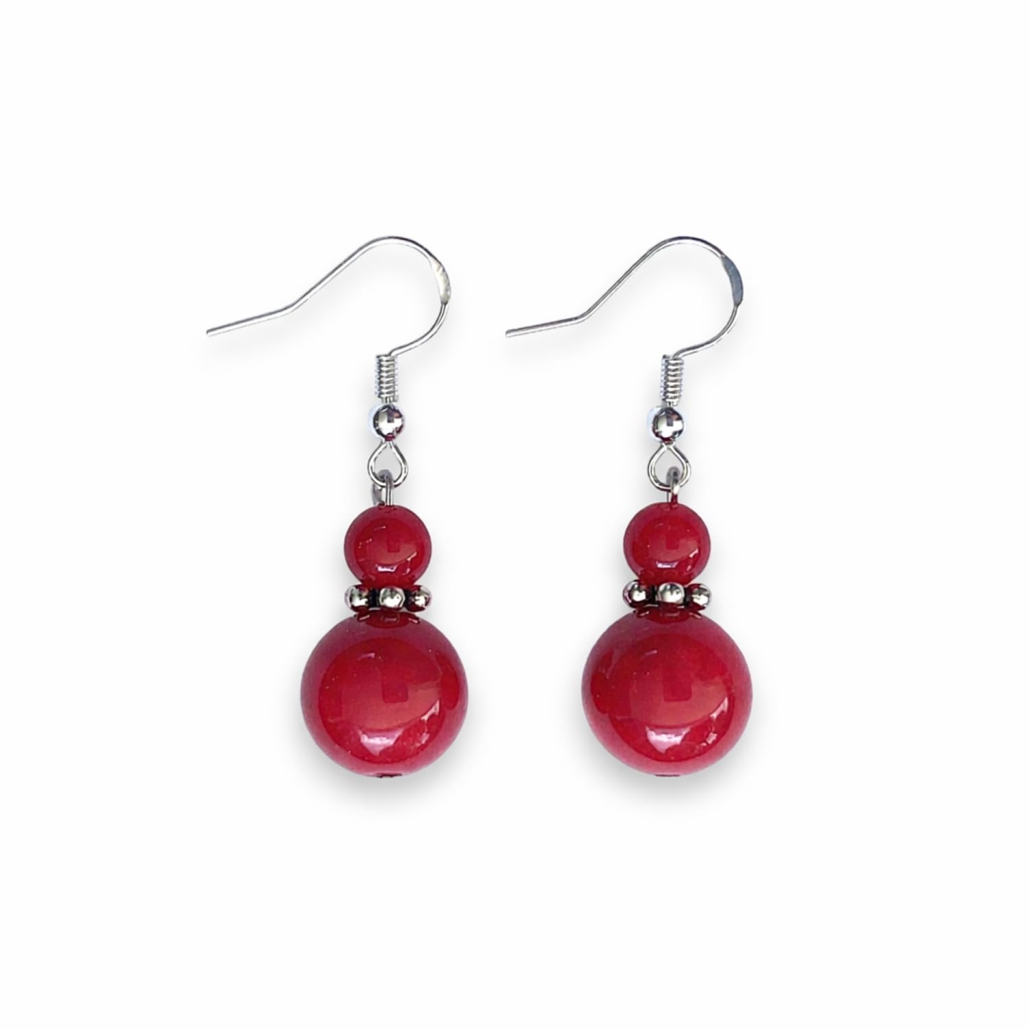 ASTER ALHELÍ Pendientes Mujer Plata de Ley 925 con Jade Colores - Pendientes Colgantes Mujer con Piedras Naturales - Amuleto Protección Ideales para Regalo Original