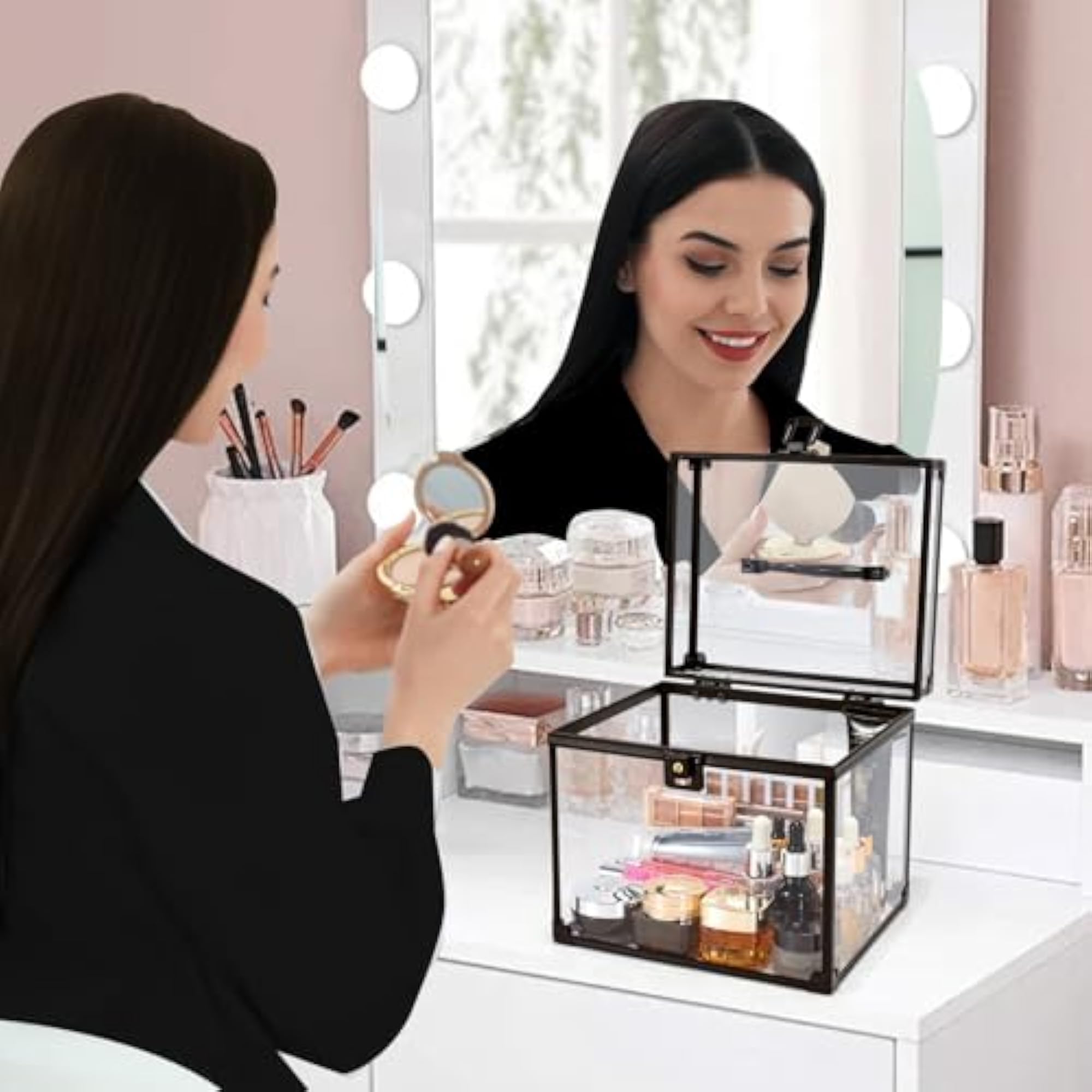 Clear Makeup Case, Black