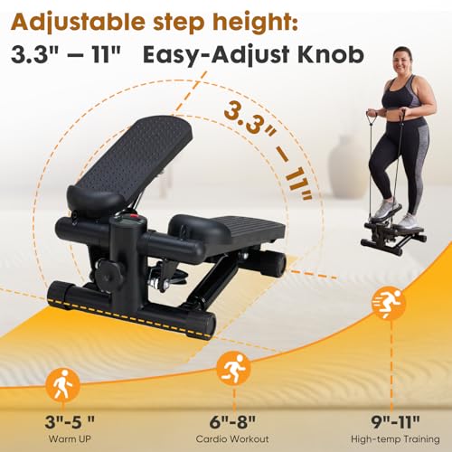 Image of NEWBULIG Mini Stepper for Exercise at Home Stair Step Machine for Indoor Fitness Portable Home Gym Stepper for Full Body Workout 300lb Weight Capacity