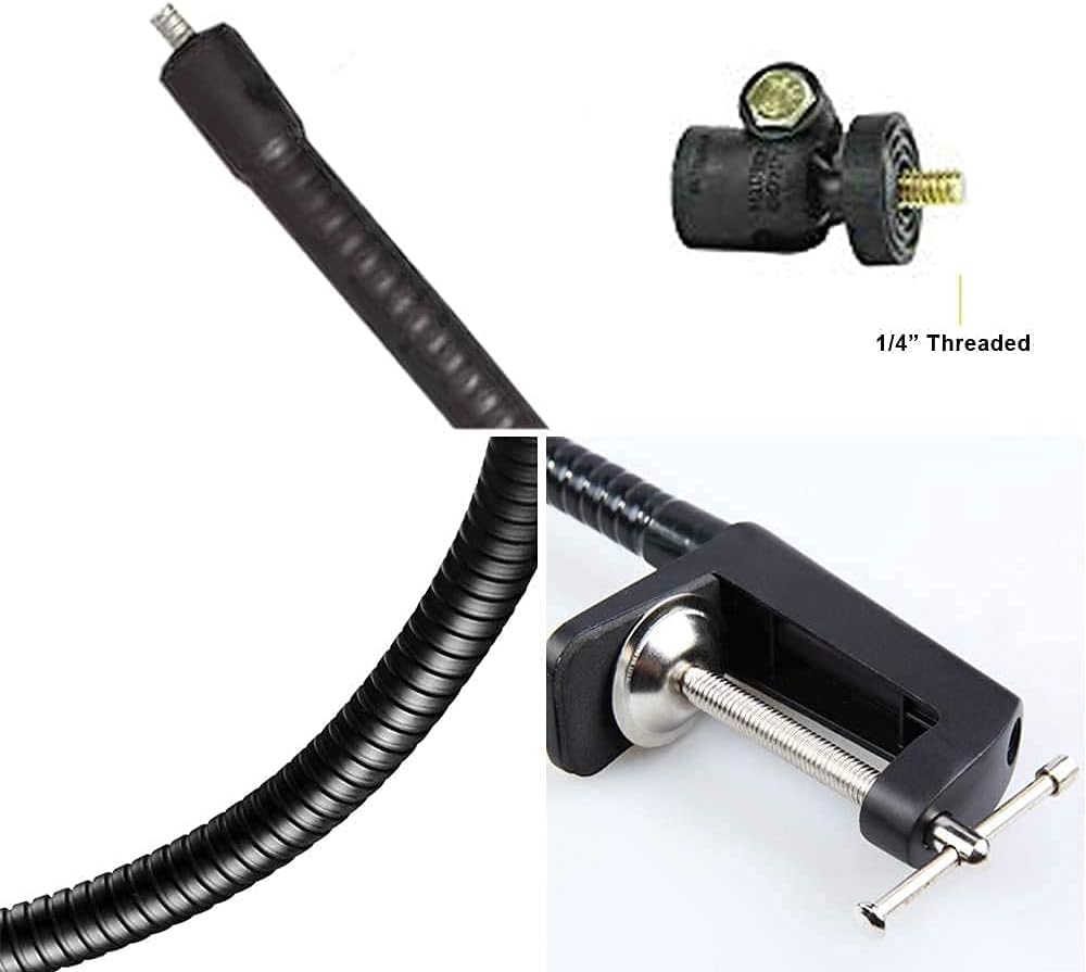 Tencro Adjustable 27" Gooseneck Desktop Webcam Stand Holder Camera Desk Clamp Mount for Logitech Webcam C925e C922x C922 C930e C930 C920 C615 and More (1/4" Threaded) Webcam Stand (Standard)