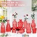 KOIUEYW Red Glass Bud Vases Set, 24 Pcs Vintage Small Vases for Flowers, Crystal Mini Glasses in Bulk, Small Flower Design for Centerpieces Wedding Decorations Home Flower Party Decor